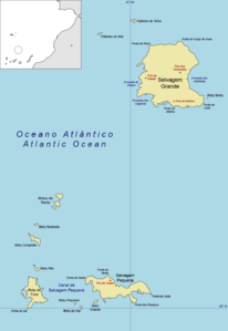 Lage und Karte der Ilhas Selvagens