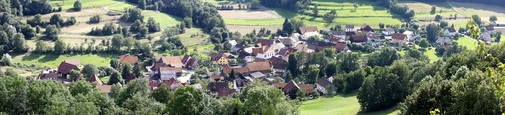 Panoramabild von Burglesau im Sommer 2010