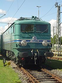 Die Weltrekordlokomotive CC 7107, aufgenommen in München-Freimann.