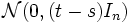  \mathcal{N}(0,(t-s)I_n) 