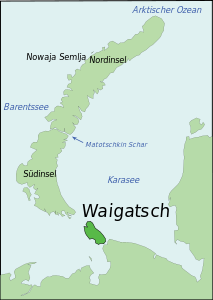 Die Jugorstraße trennt die Insel Waigatsch vom Festland