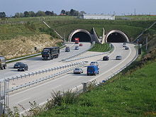 Bundesautobahn 17 am Dölzschener Tunnel