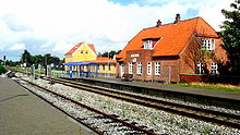 Bahnhof von Aalbæk an der Strecke Frederikshavn-Skagen