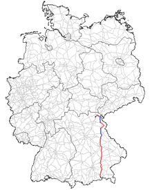 rot: Bundesstraßeblau: durch Autobahn ersetzt