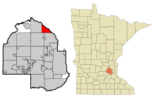 Lage von Champlin im Hennepin County und in Minnesota