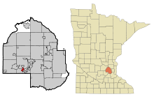 Lage von Tonka Bay im Hennepin County und in Minnesota