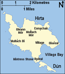 Karte von Hirta und Dùn