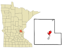 Lage von Cambridge im Isanti County und in Minnesota