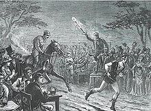 Zeichnung, die Käpernick im Wettlauf gegen ein Pferd zeigt