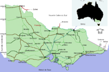 Karte von Australien, Position von Kerang hervorgehoben