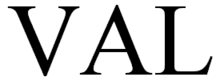 Schriftzug "VAL" ohne Unterschneidung