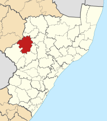 Map of KwaZulu-Natal with Emnambithi-Ladysmith highlighted (2011).svg