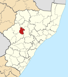 Map of KwaZulu-Natal with Indaka highlighted (2011).svg