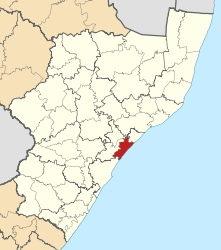 Map of KwaZulu-Natal with KwaDukuza highlighted (2011).svg