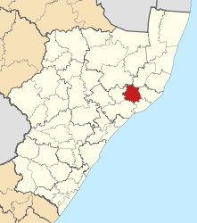 Map of KwaZulu-Natal with Ntambanana highlighted (2011).svg