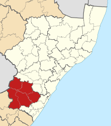 Map of KwaZulu-Natal with Sisonke highlighted (2011).svg