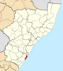Map of KwaZulu-Natal with Umdoni highlighted (2011).svg