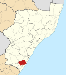 Map of KwaZulu-Natal with Umzumbe highlighted (2006).svg