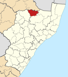Map of KwaZulu-Natal with eDumbe highlighted (2011).svg