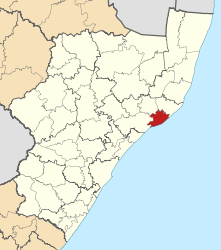 Map of KwaZulu-Natal with uMhlathuze highlighted (2011).svg
