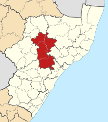 Map of KwaZulu-Natal with uMzinyathi highlighted (2011).svg