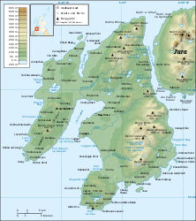 Topografische Karte von Islay
