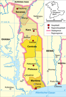 Karte Togos