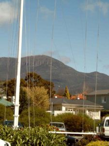 Der Mount Wellington von Sandy Bay aus gesehen