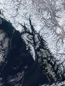 MODIS-Satellitenbild des Alexanderarchipels
