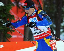 Andrij Derysemlja während der Biathlon-WM 2008 in Östersund