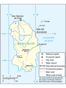 Karte von Annobón mit Lage des Quioveo