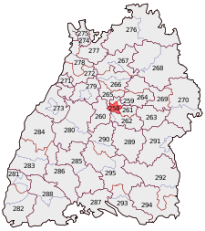 Lage des Bundestagswahlkreises Stuttgart I in Baden-Württemberg