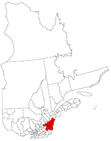 Lage der Region Chaudière-Appalaches in Québec