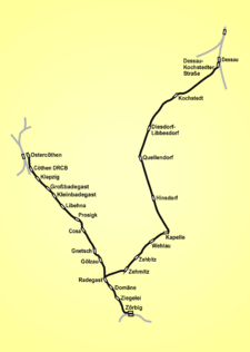 Strecke der Dessau-Radegast-Köthener Bahn