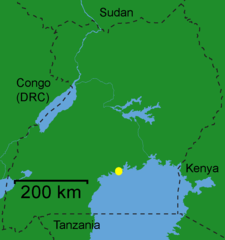 Lage von Entebbe innerhalb Ugandas