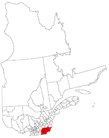 Lage der Region Estrie in Québec