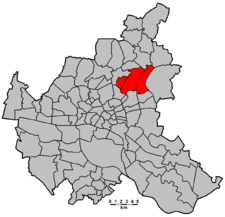 Karte: Lage des Wahlkreises Bramfeld-Farmsen-Berne in Hamburg.