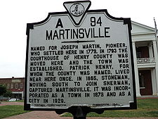 Martinsville, Tafel der Historischen Landmarken