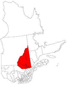 Lage der Region Saguenay–Lac-Saint-Jean in Québec