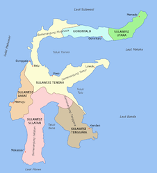 Politische Karte Sulawesis