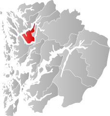 Lage der Kommune in der Provinz Hordaland