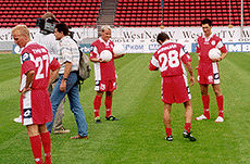 Sandro Schwarz (ganz rechts) 2001 während seiner Zeit bei Mainz