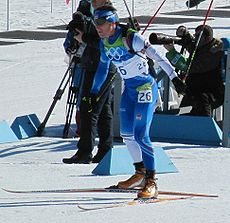 Šlesingr beim Massenstartrennen der olympischen Winterspiele 2010