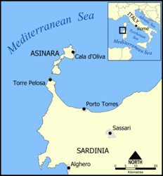 Karte der Insel Asinara