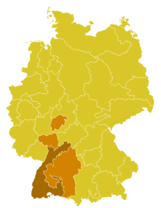 Karte der Kirchenprovinz Freiburg