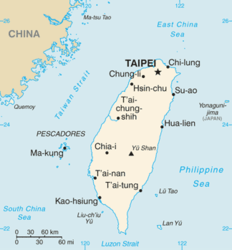 Übersichtskarte Taiwans