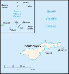 Karte von Amerikanisch-Samoa, im Osten Taʻū