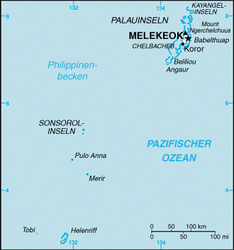 Lage der Palauinseln(Angaur oben rechts)