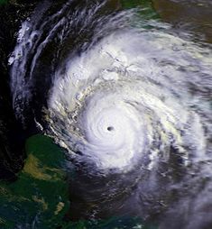 Hurrikan Allen in der Yucatánstraße bei seinem Höhepunkt am 7. August 1980