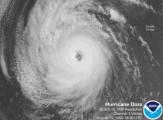 Hurrikan Dora zum Zeitpunkt seiner stärksten Intensität